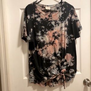 Black and pink tie-dye shirt